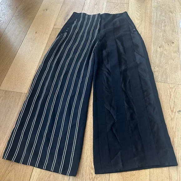 Esteban Cortazar Paris Wide-Leg Stripe Panel Pants – Size 38 (US 6) – EUC - Picture 2 of 11